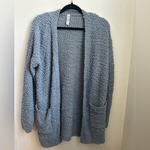 Zenana Outfitters Textured Gray Cardigan